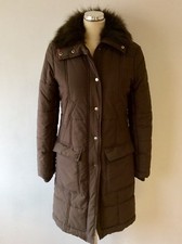 Great Plains Dark Brown Faux Fur Trim Collar Padded Coat Size S