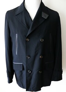 leather trim peacoat