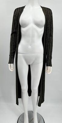 BB Dakota Steve Madden Ribbed Metallic Belted Duster Cardigan M NEW NWT N164