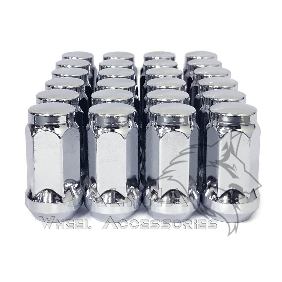 24 Chrome 14X2.0 Bulge Acorn Lug Nuts 1.75