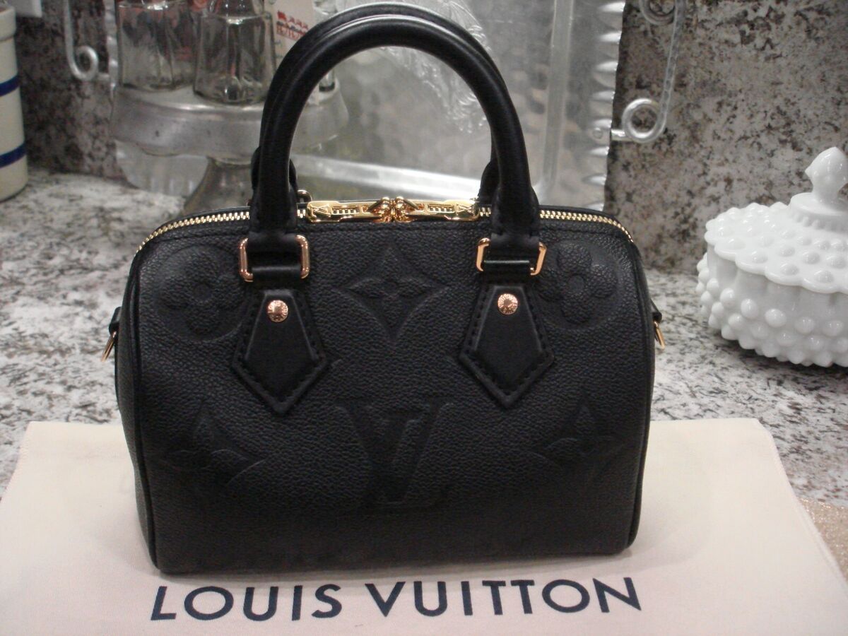 Louis Vuitton Black Giant Monogram Empreinte Speedy Bandoulière 20