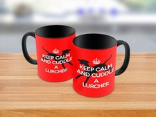 LURCHER GIFT IDEA/KEEP CALM & CUDDLE A LURCHER MUG/COASTER/CAN BE PERSONALISED
