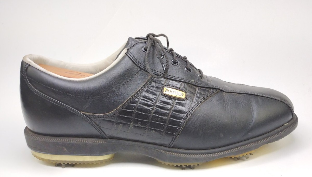 Footjoy Dryjoys Black Optiflex Leather Golf Shoes Size 11.5 Mens