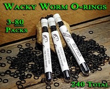 240 Wacky Worm Rigging O-Rings for Senko & Stick Soft Baits 5/16" ID 6" / 7" 