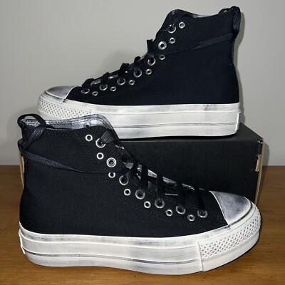 Converse Chuck Taylor Black All Star Lift Platform Punk Shoes
