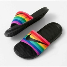 nike rainbow slides