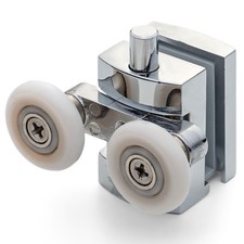 1 x Coram Double Bottom Chrome/Silver Shower Door Rollers/Runners 22mm CR4