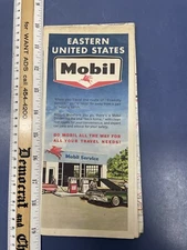 Mobile Oil Company Eastern United States Gas Station Map Vintage 1950s￼