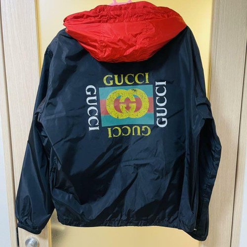 GUCCI Back Logo Print Hooded Nylon 