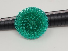 Teal Flower Ring Size 7 Adjustable