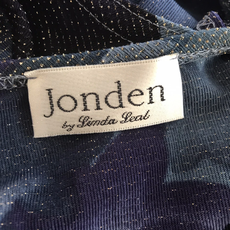 90s Y2K Top Floral Sheer Metallic Fairy Grunge Stretch Jonden Watercolor Mermaid - Image 2 of 4