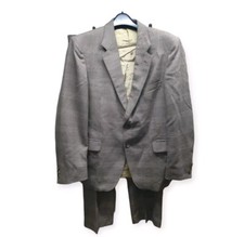 Preloved Vintage Check Brown Suit Size 40in