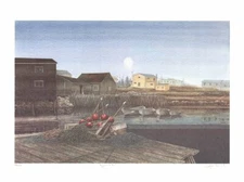 DWIGHT BAIRD Fog in the Hollow, Peggy's Cove SIGNED 18.5" x 25" Offset Lithograp