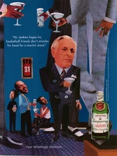 1995 VINTAGE PRINT AD - TANQUERAY GIN  AD - MR. JENKINS BASKETBALL FRIENDS