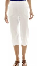 Women plus size 24W, WHITE Alfred Dunner CAPRIS Pull-Up Crop/Capri Pants  V19 