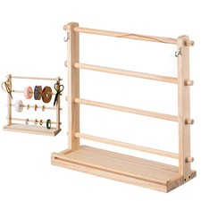 Ribbon Organizer 4 Tier Wooden Ribbon Rack Display Rack for Sewing