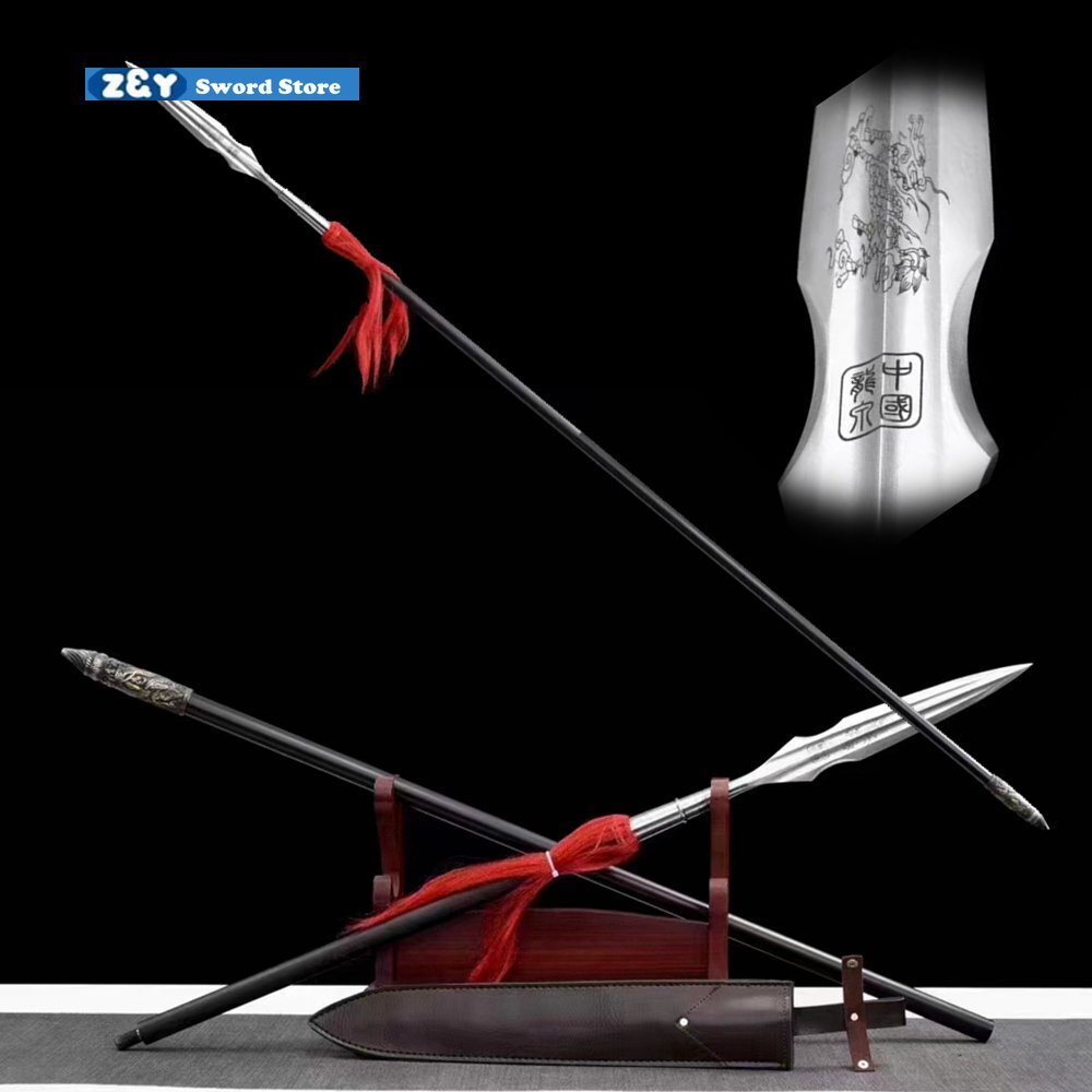 Hunting Spear Lucky Beast Nice Damascus Steel Spearhead Sword