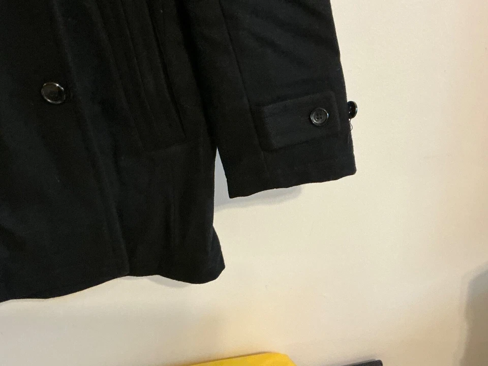 LONDON FOG MEN'S CHARCOAL. Black PEA COAT PENDLETON WOOL COAT SIZE L - Image 3 of 4