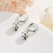 Orecchini A Teschio In Argento Sterling 925 - Design Scheletro Gotico, Ipoallergenici, Con Confezione Regalo - Gioielli Unisex