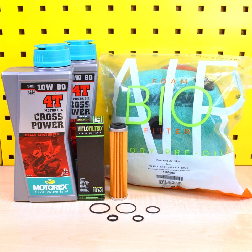 Service Kit pour beta RR 350 390 430 480 Filtre à Huile Air Huile Motorex 10w60 - Photo 1/1