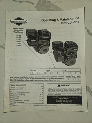 #ad #ad Briggs And Stratton Operators Manual Book $18.99