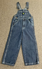 John Deere Kids Denim Bibs Sz 5 Dark Denim Logo Farmer Country Festival Tractor