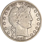 1908-S Barber Half Dollar