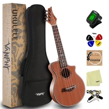 Ukulele Tenor Ukelele Sapele Wooden Uke Professional 26 Inch Ukelel for Adult...