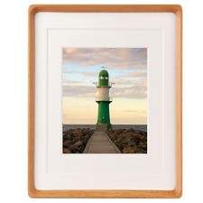 Zibrelte 11x14 Teak Wood Picture Frame, 5x7/8x10 with Mat or 11x14 Without Mat