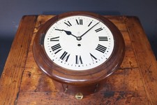 GPO Fusee Wall Clock Elliott of London Post Office Chain Drive Oak Case 1930s