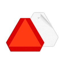 Small Slow Moving sticker Slow Vehicle Sign, 7 x 8 inches, Diamond Grade