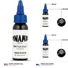 Dynamic Color Triple Black Tattoo Ink, Made in USA Since 1990, 1 oz