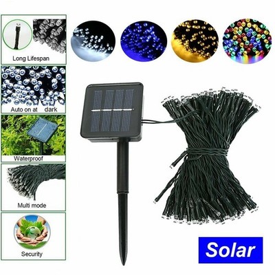 Outdoor Solar String Lichter 3 Farben 12/22/32M Garten Kupferdraht Lichter Xmas