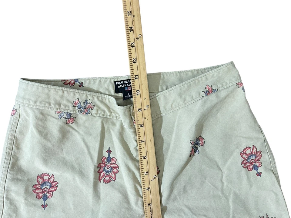 VINTAGE Y2K POLO JEANS Co. Ralph Lauren Floral Paisley Jeans Wide Leg boho sz 8 - Image 4 of 4