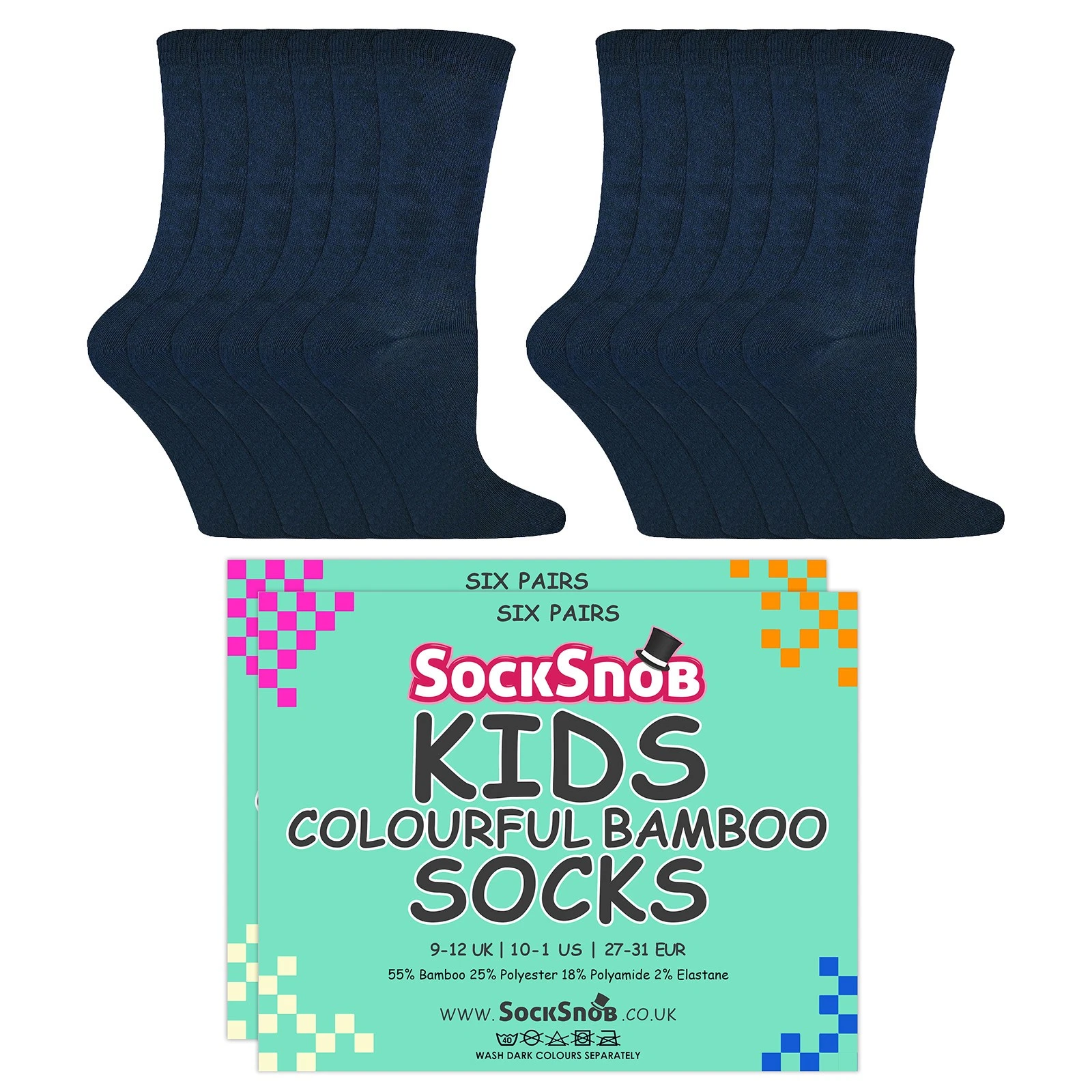Kids Bamboo School Socks by Sock Snob 12 Pairs Breathable Boys and Girls Socks