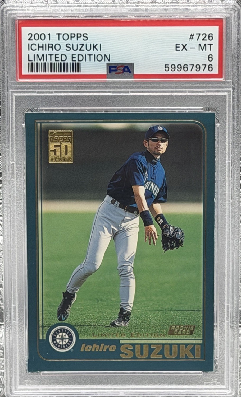 2001 Topps Limited Edition Glossy Ichiro Suzuki Rookie #726 PSA 6 - Regrade?