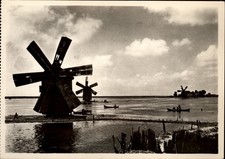 RPPC Windmills Delta Dunarii Letea Romania vintage postcard h557