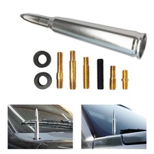 50 Cal Aluminum 5.3 Inch Bullet Antenna All Chrome For Nissan Titan 2004-2021
