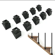 WM Coffman 1/2" Satin Black Pitched Iron Shoes for Stair Balusters (17 Pk) – NEW