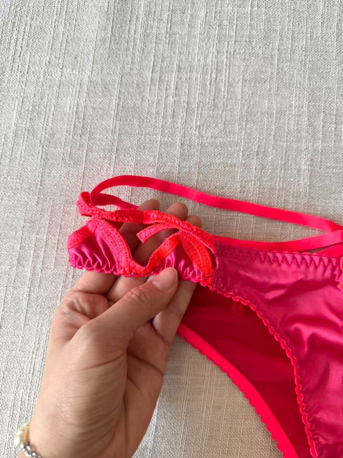 Rare Discontinued NWT Agent Provocateur Lori Hot Pink Satin Brief SZ 1 image 3