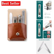 Stainless Steel Grooming Kit: 4-Pc Manicure Pedicure Set with Travel Case