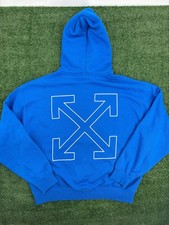 Off-White Blue Pullover Hoodie Size Medium