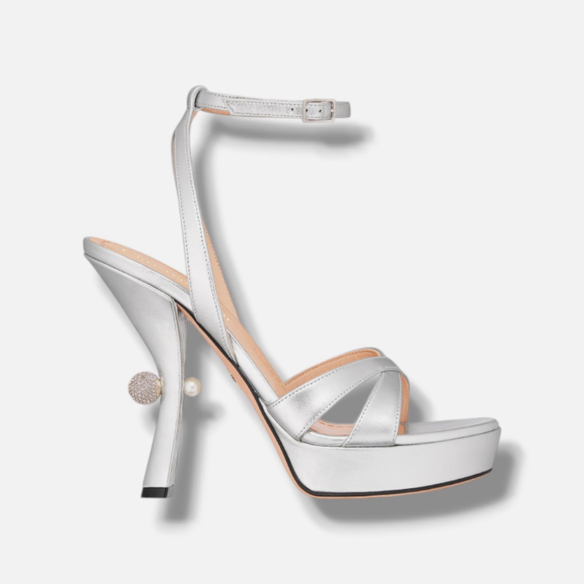 ディオールロードヴィサンプル Dior Women's Silver Tribales Heeled Sandal Shoe Size 35.5 | eBay