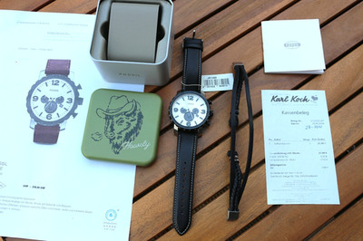 Fossil NATE Chronograph JR-1390 Set schwarz + Lederarmband, Neuwertig in OVP