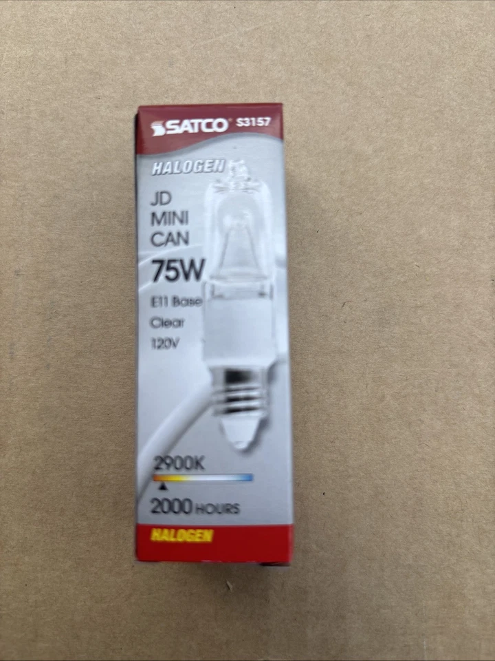 12 Pack S3157 Bulb 75W 120V T4 / CL Mini Candelabra E11 Clear 2900K - Image 4 of 4