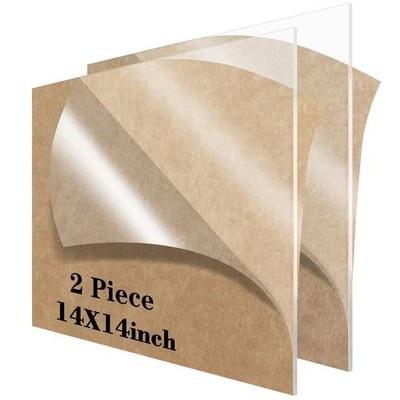 Acrylic Sheet 1/8 Inch Thick 3mm Plexiglass Sign Craft Display 14x14 In 2 PCS