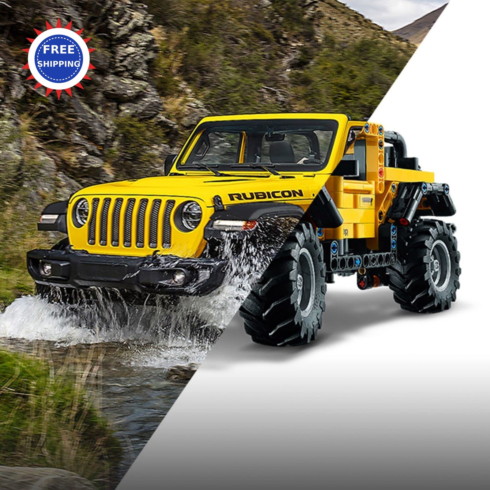 Technic Jeep Wrangler 4x4 Toy Car Model Building Kit 42122 LEGO Terrain Roader thumbnail 5