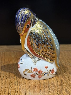 Royal Crown Derby Eisvogel Briefbeschwerer, Goldstopper.