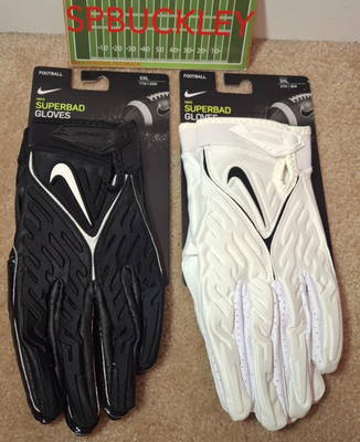 NIKE SUPERBAD 6.0 ADULT PADDED FOOTBALL GLOVES, NFL TEAM ISSUED