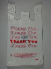 500 Qty. THANK YOU T-Shirt Bags Plastic 11.5" x 6" x 21" Retail Shopping